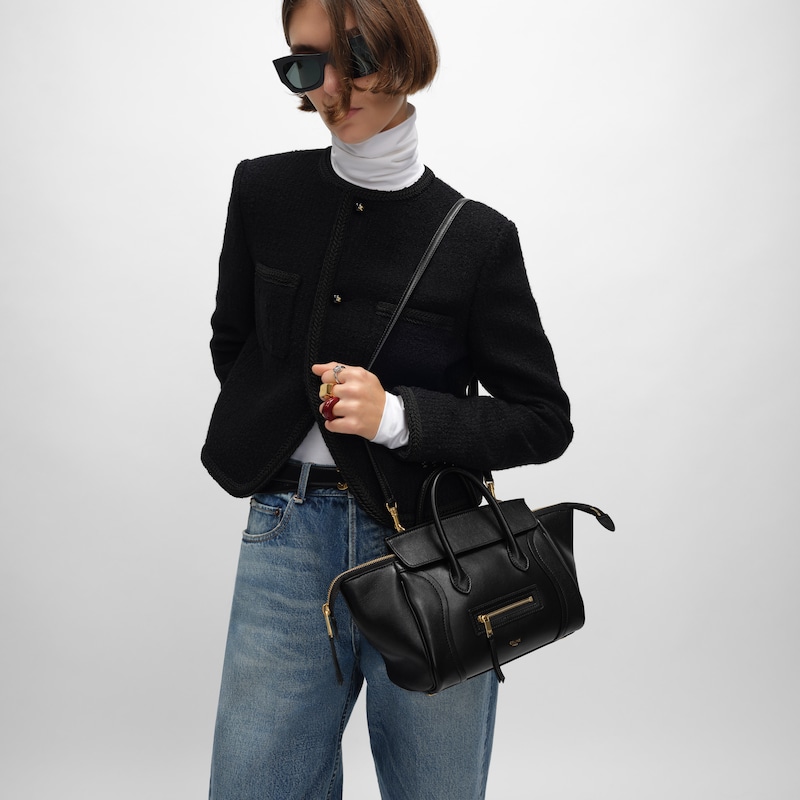 petit valise neuve en cuir dagneau souple et brillant