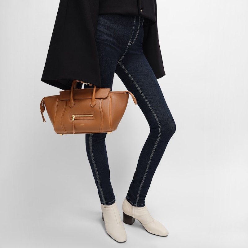 petit valise neuve en cuir dagneau souple et brillant