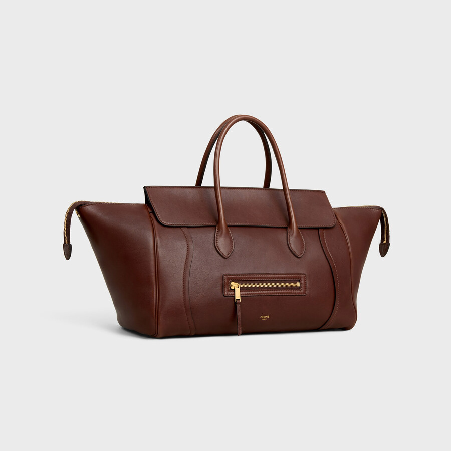 bagage neuf de taille moyenne en cuir dagneau souple et brillant