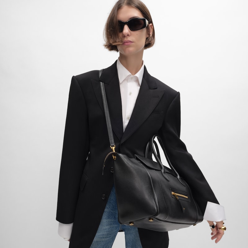 bagage neuf de taille moyenne en cuir dagneau souple et brillant