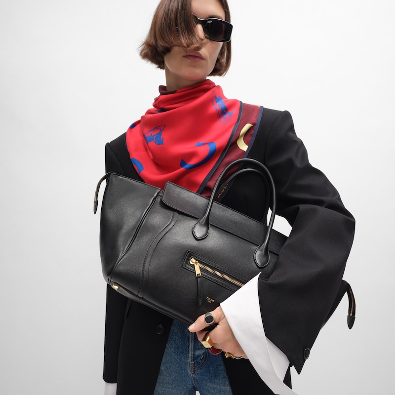 bagage neuf de taille moyenne en cuir dagneau souple et brillant