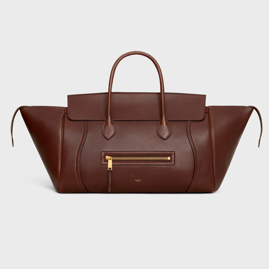 grande bagage neuve en peau dagneau souple et brillante