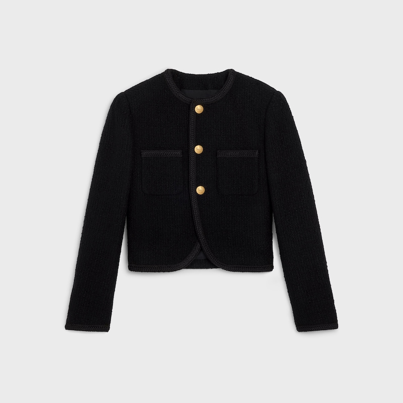 veste chasseur en boucle tweed