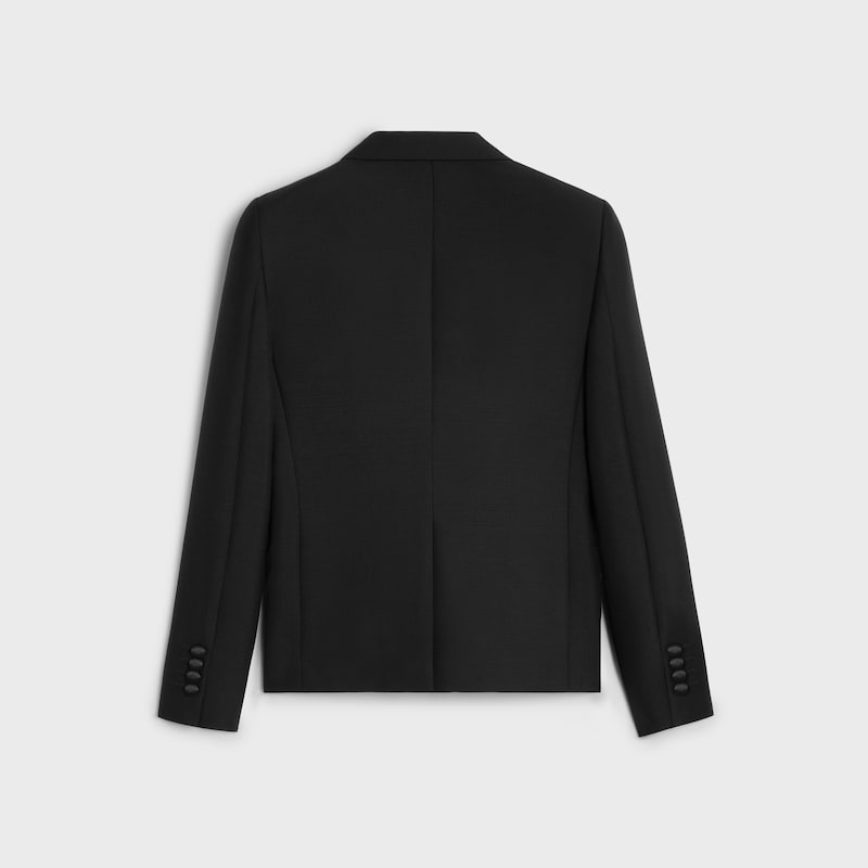 veste de smoking courte en laine et mohair