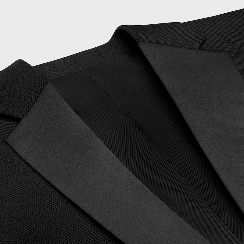 veste de smoking courte en laine et mohair
