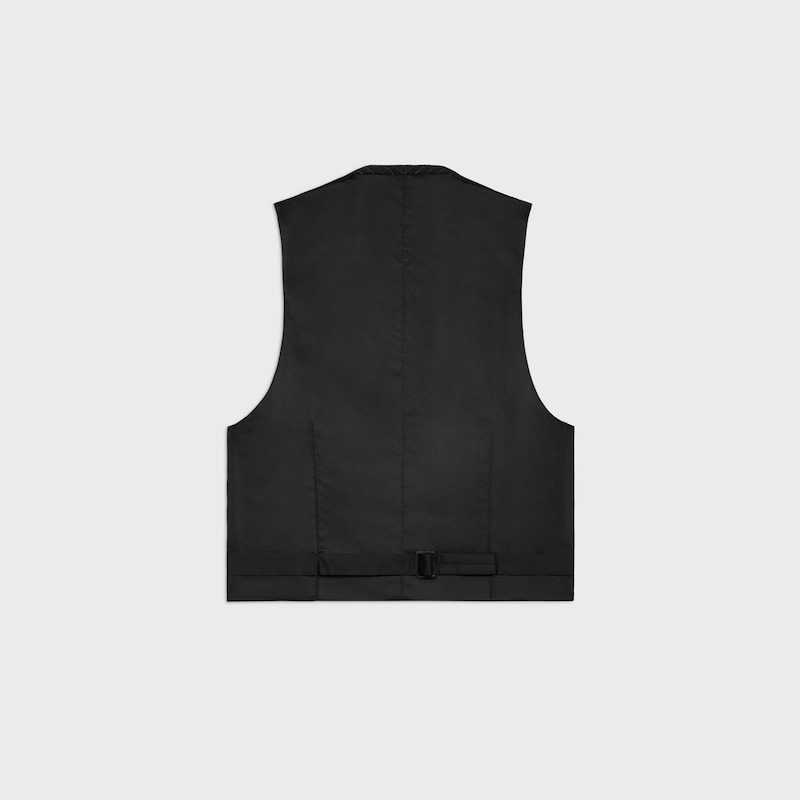 gilet croisé en flanelle de laine rayée