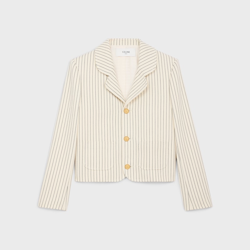 veste en gabardine de coton rayée
