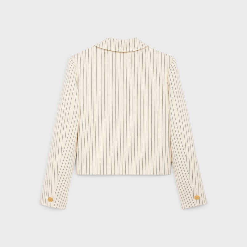 veste en gabardine de coton rayée