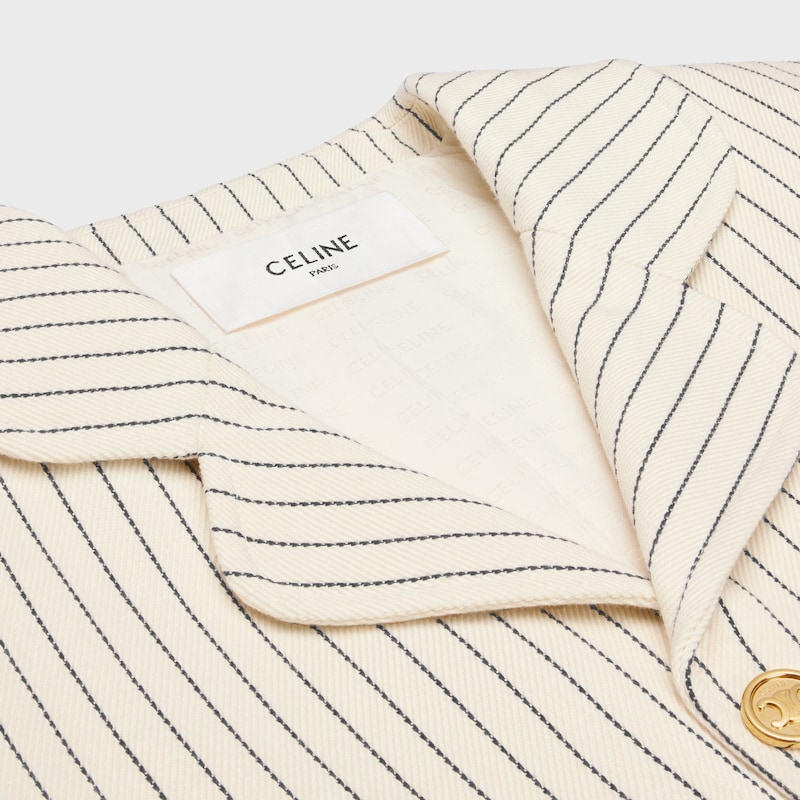 veste en gabardine de coton rayée