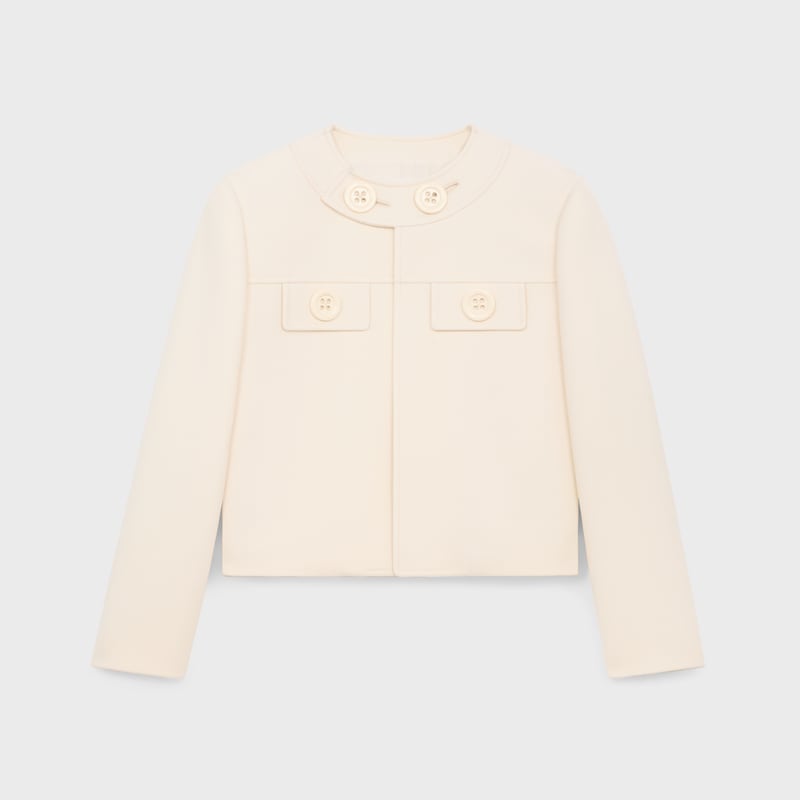 veste brompton en gabardine de laine et soie