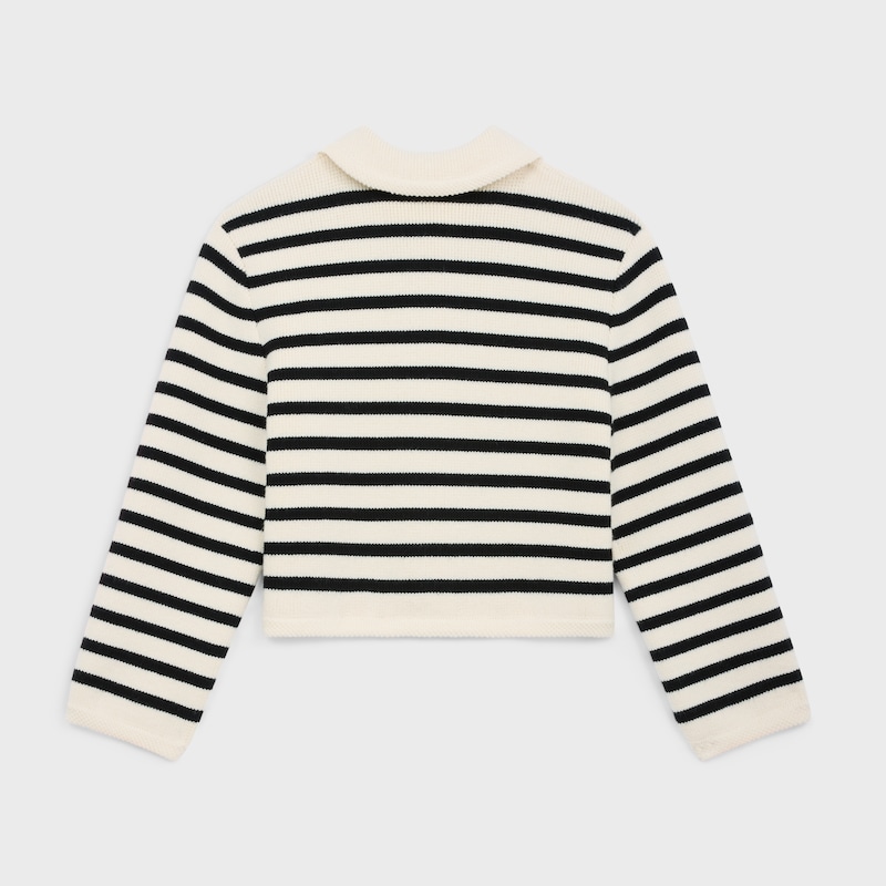 gilet cardigan en laine rayée