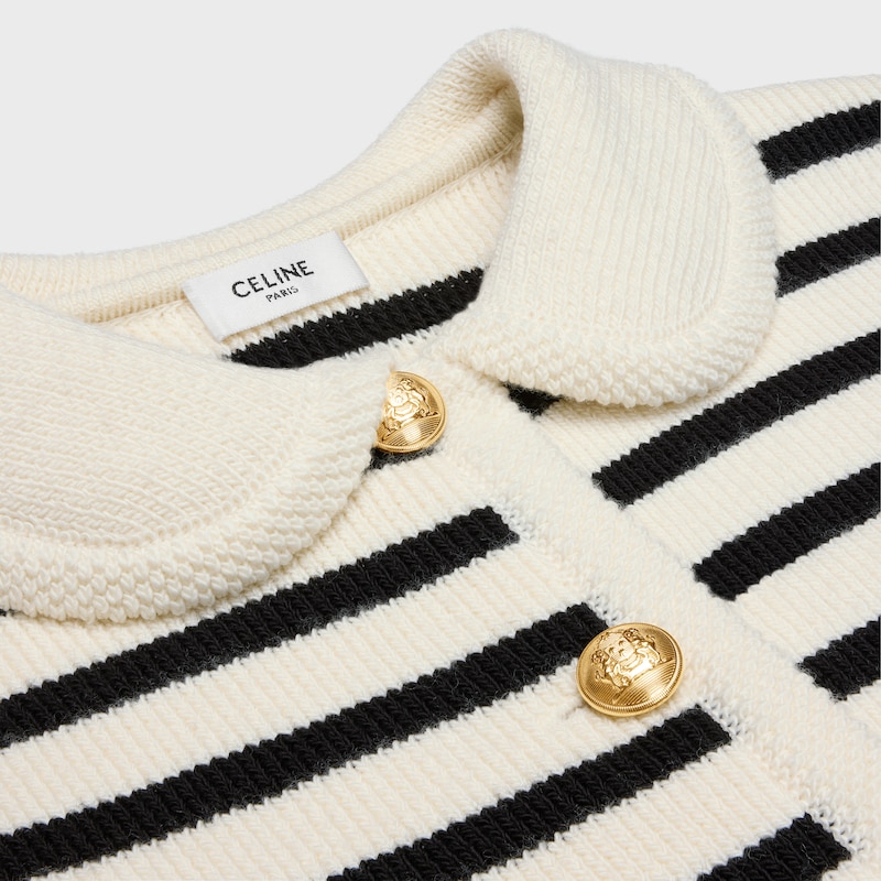 gilet cardigan en laine rayée