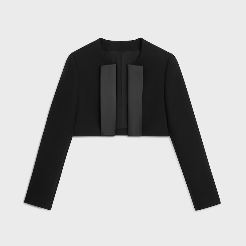 veste boléro en crêpe de laine double