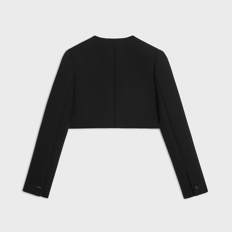 veste boléro en crêpe de laine double