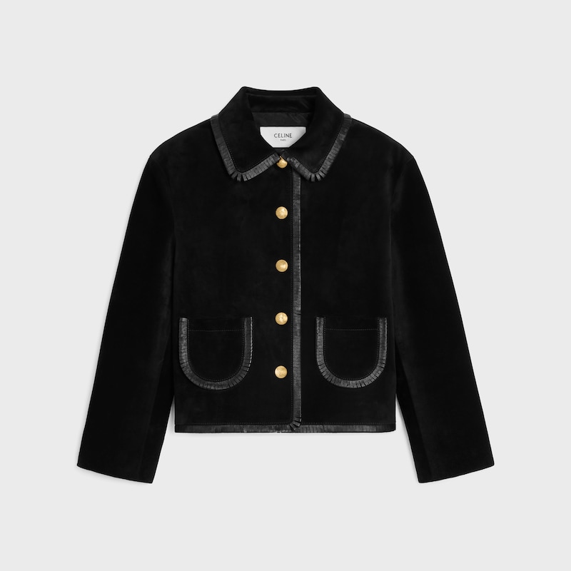 blouson droit en daim