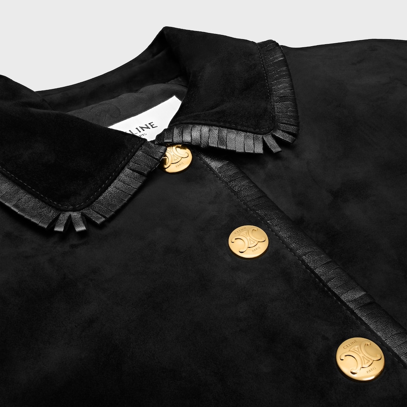 blouson droit en daim