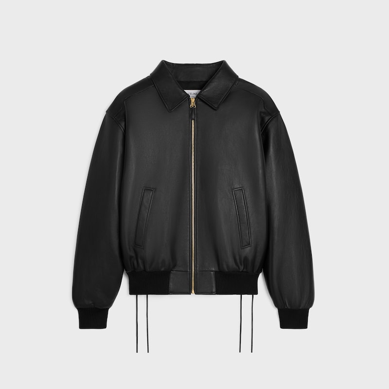 blouson daviateur en cuir dagneau souple