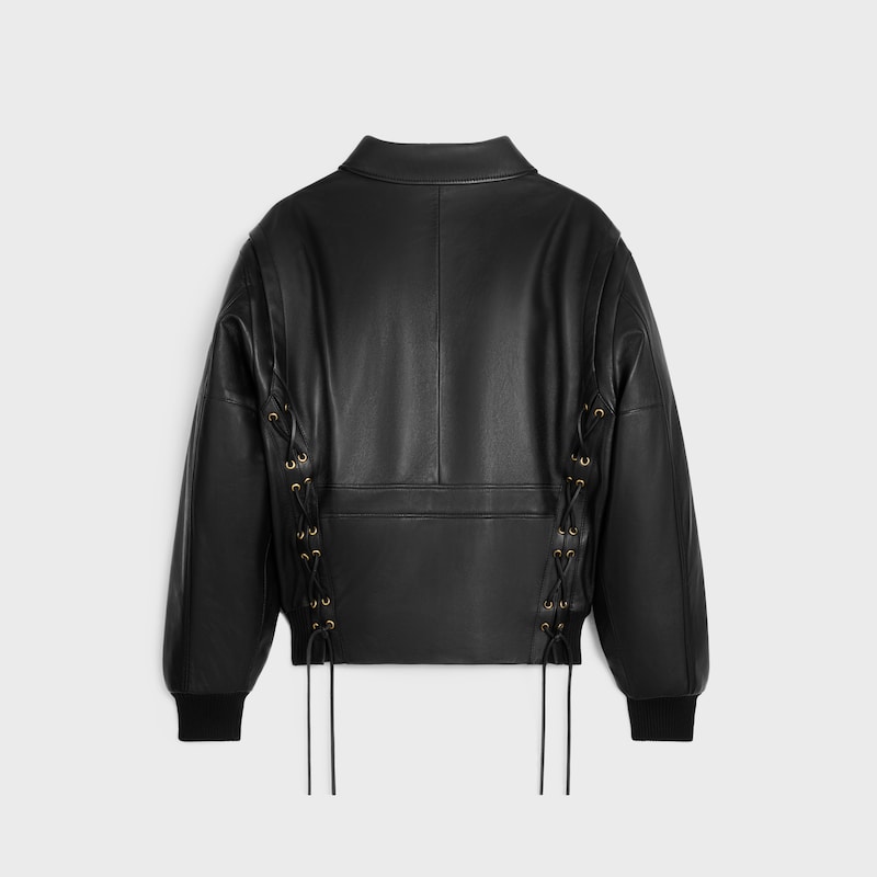 blouson daviateur en cuir dagneau souple