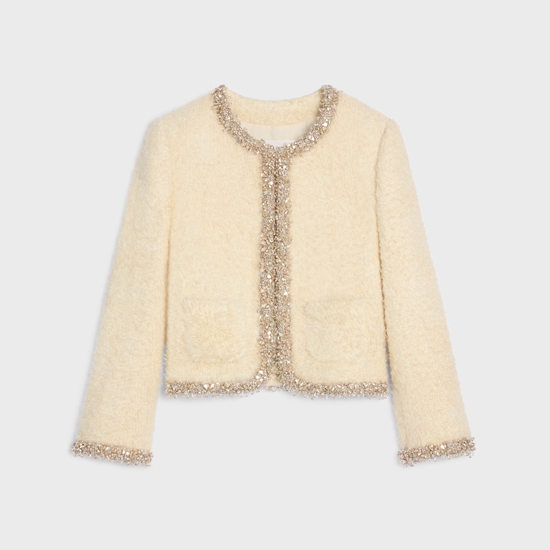 veste chelsea brodée en soie natté