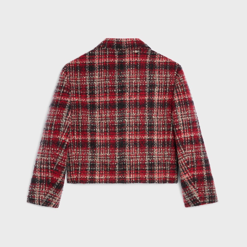 veste charlotte en laine à carreaux nacrée