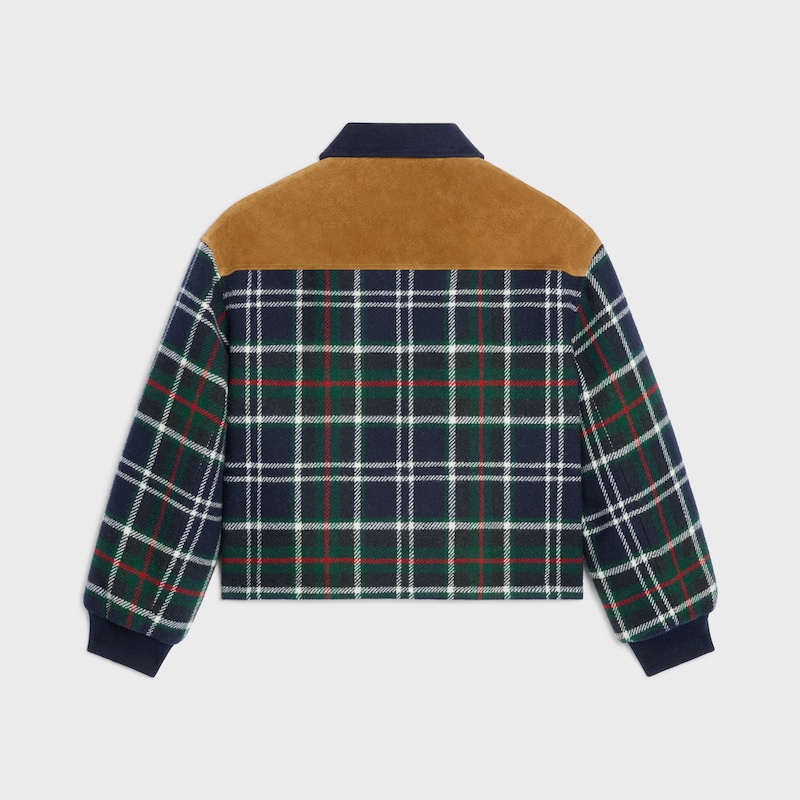 veste blouson triomphe en laine tartan