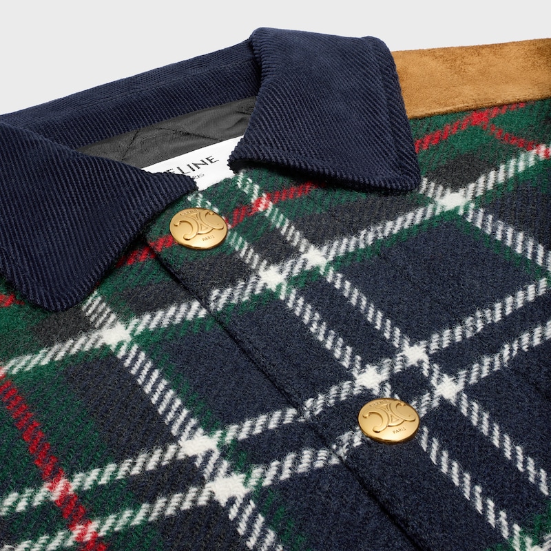 veste blouson triomphe en laine tartan
