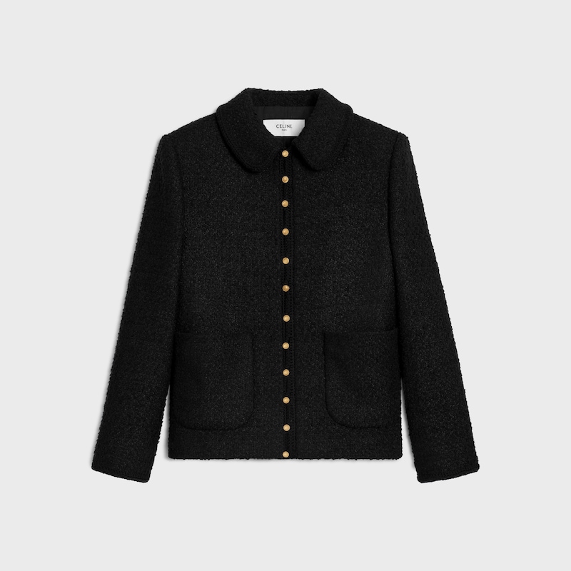 veste chasseur en cachemire bouclette natte