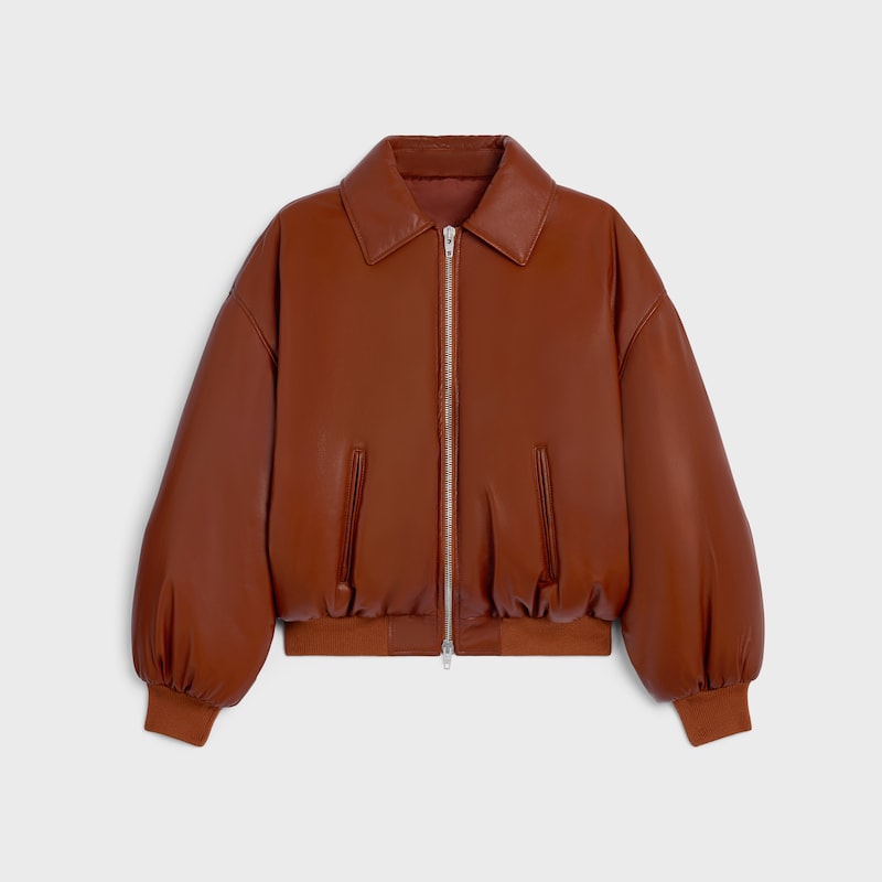 blouson aviateur en peau dagneau souple