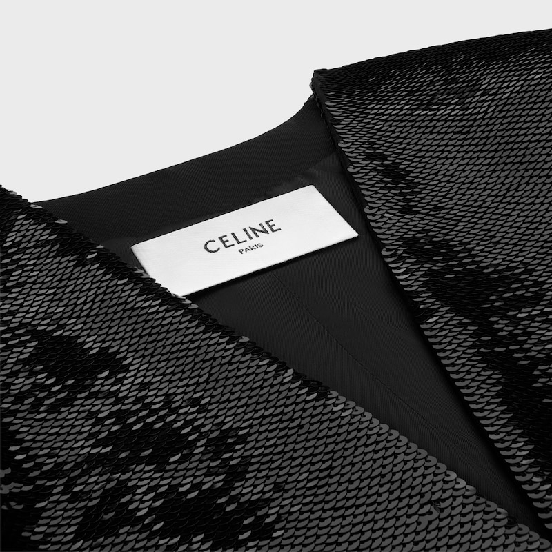 boléro brodé en gabardine de laine
