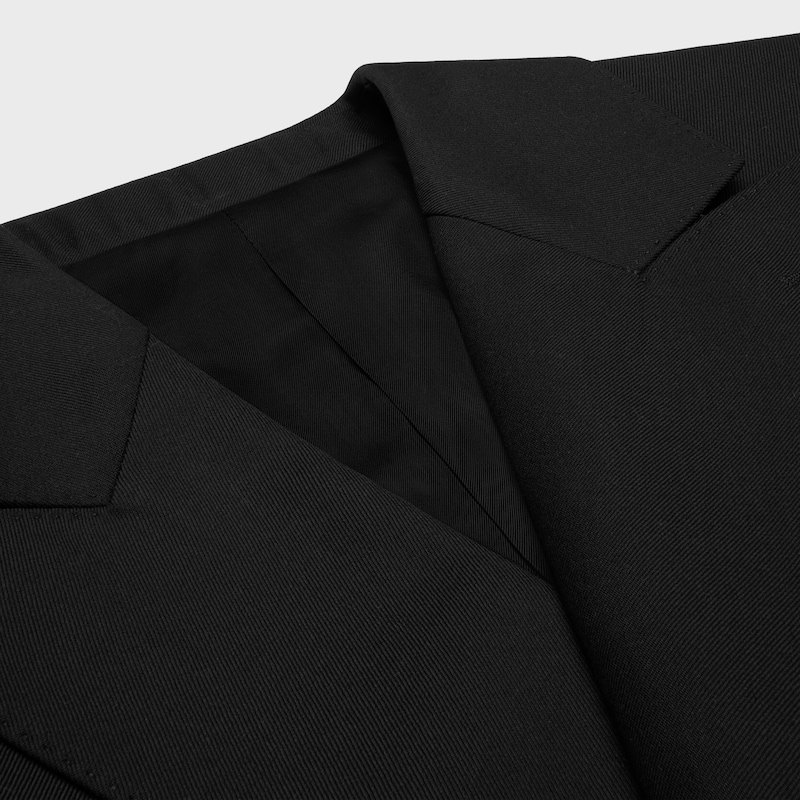blazer colonne en gabardine de laine