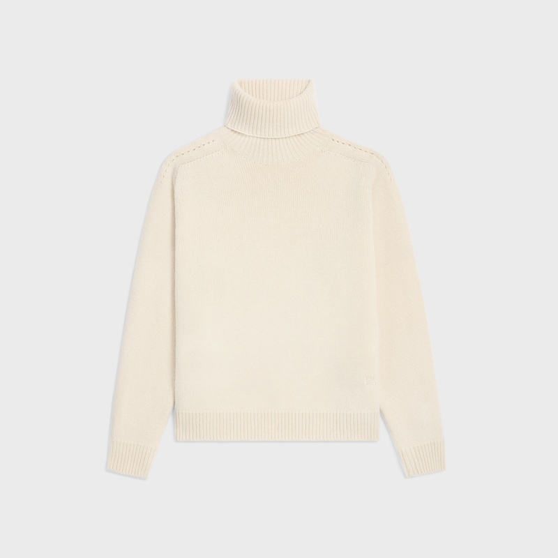 pull à col roulé en cachemire sans couture