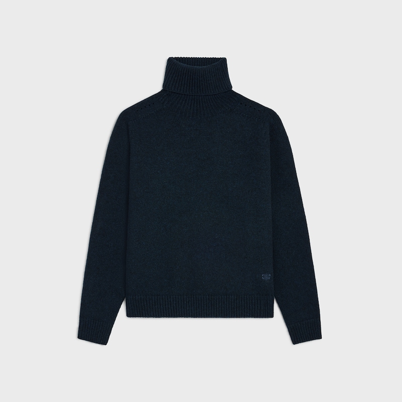 pull à col roulé en cachemire sans couture