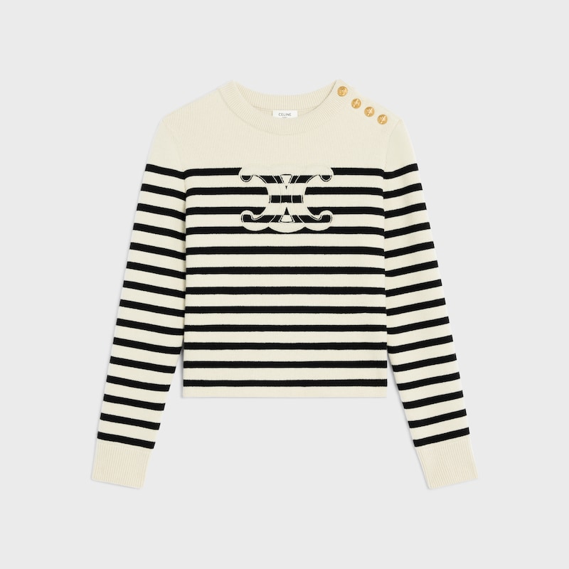 pull à col rond en laine et cachemire