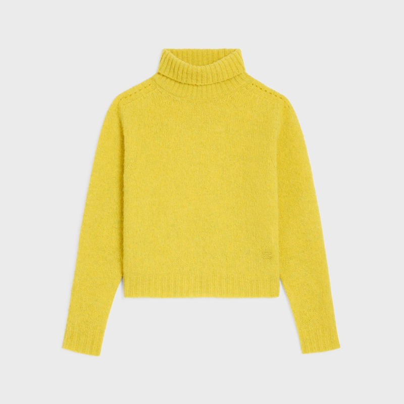 pull à col roulé en laine des shetland