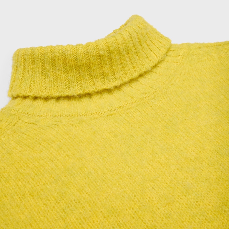 pull à col roulé en laine des shetland