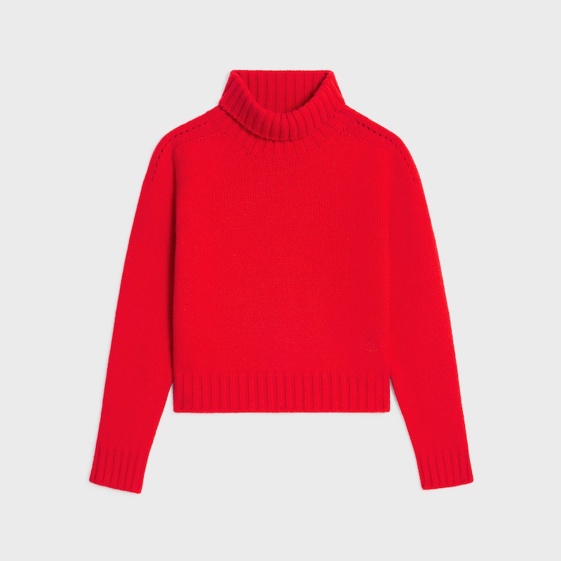 pull à col roulé en cachemire sans couture