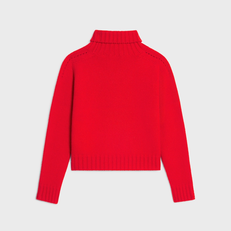 pull à col roulé en cachemire sans couture