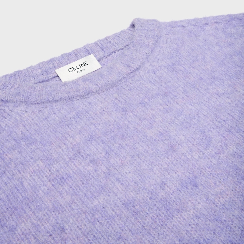 pull à col rond en laine shetland