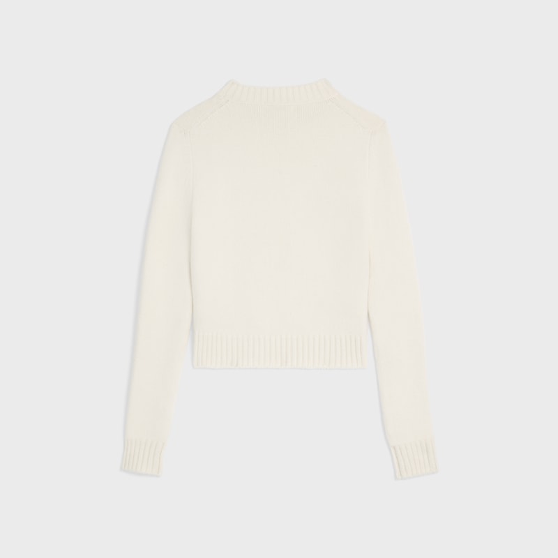 pull à col rond en laine et cachemire