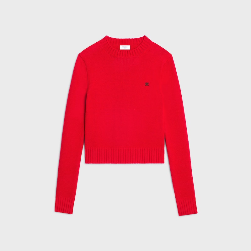 pull à col rond en laine et cachemire