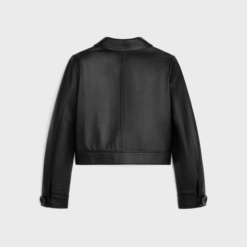 blouson droit en peau dagneau souple