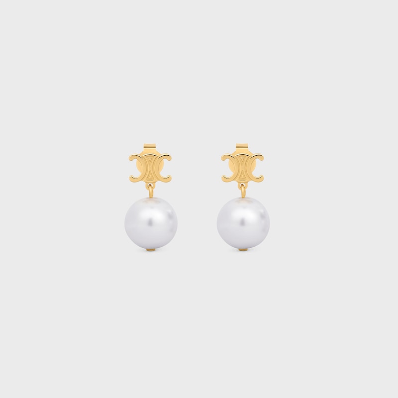 boucles doreilles les perles céline en laiton finition dorée et perles de résine