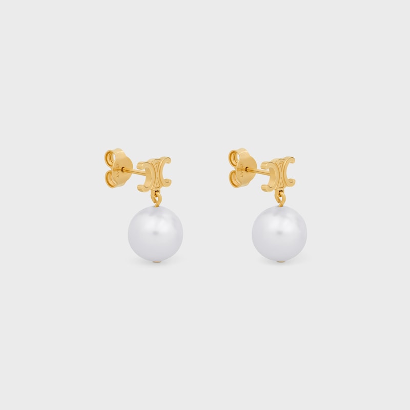 boucles doreilles les perles céline en laiton finition dorée et perles de résine