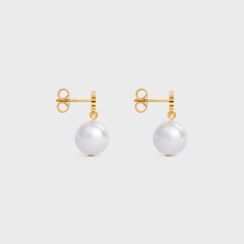 boucles doreilles les perles céline en laiton finition dorée et perles de résine