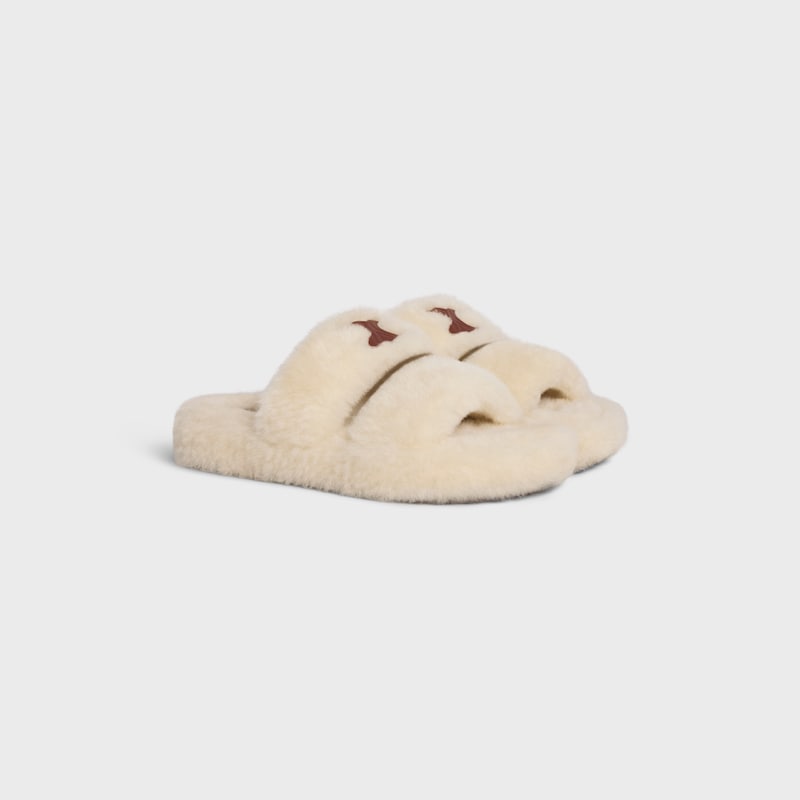 cÉline slides triomphe en mousse lisse