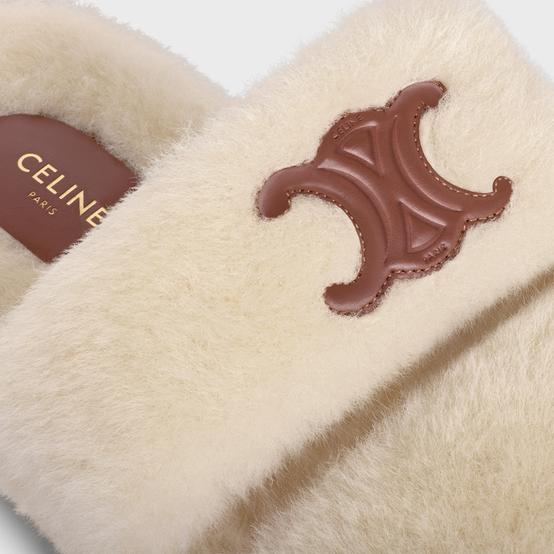 cÉline slides triomphe en mousse lisse