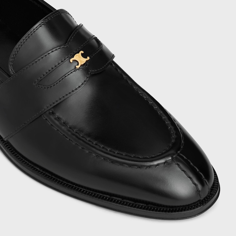 mocassin céline malaquais triomphe en cuir de taureau poli