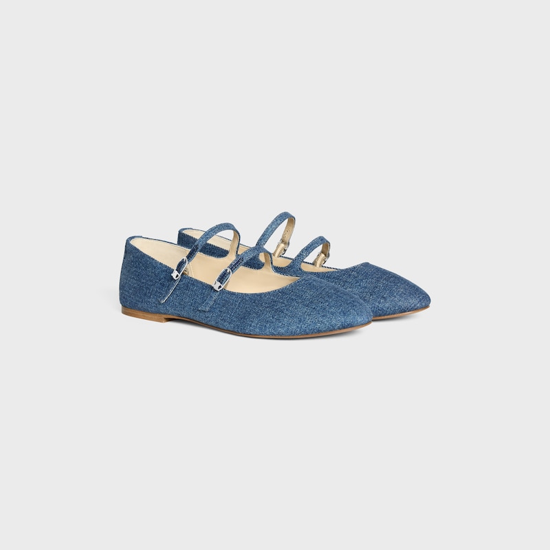 les ballerines celine double bracelet en denim