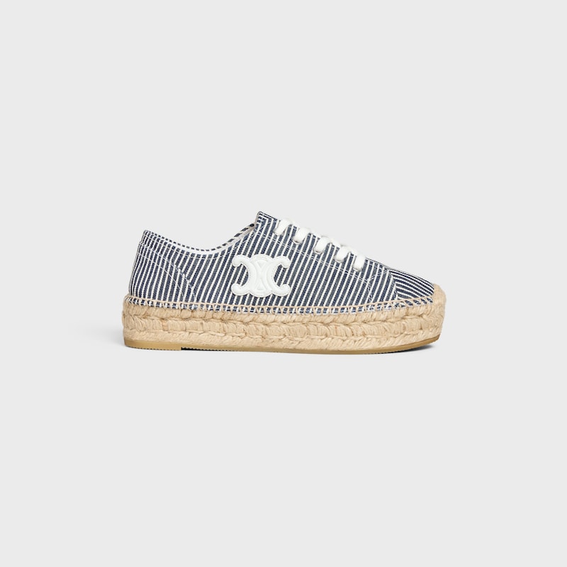 les espadrilles celine À lacets en toile oshkosh et cuir de veau