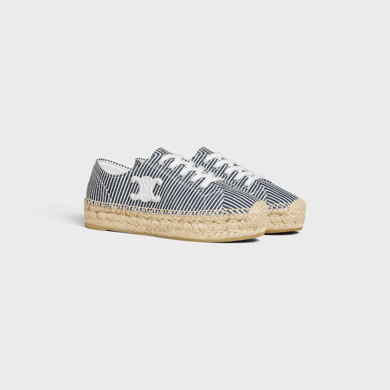 les espadrilles celine À lacets en toile oshkosh et cuir de veau